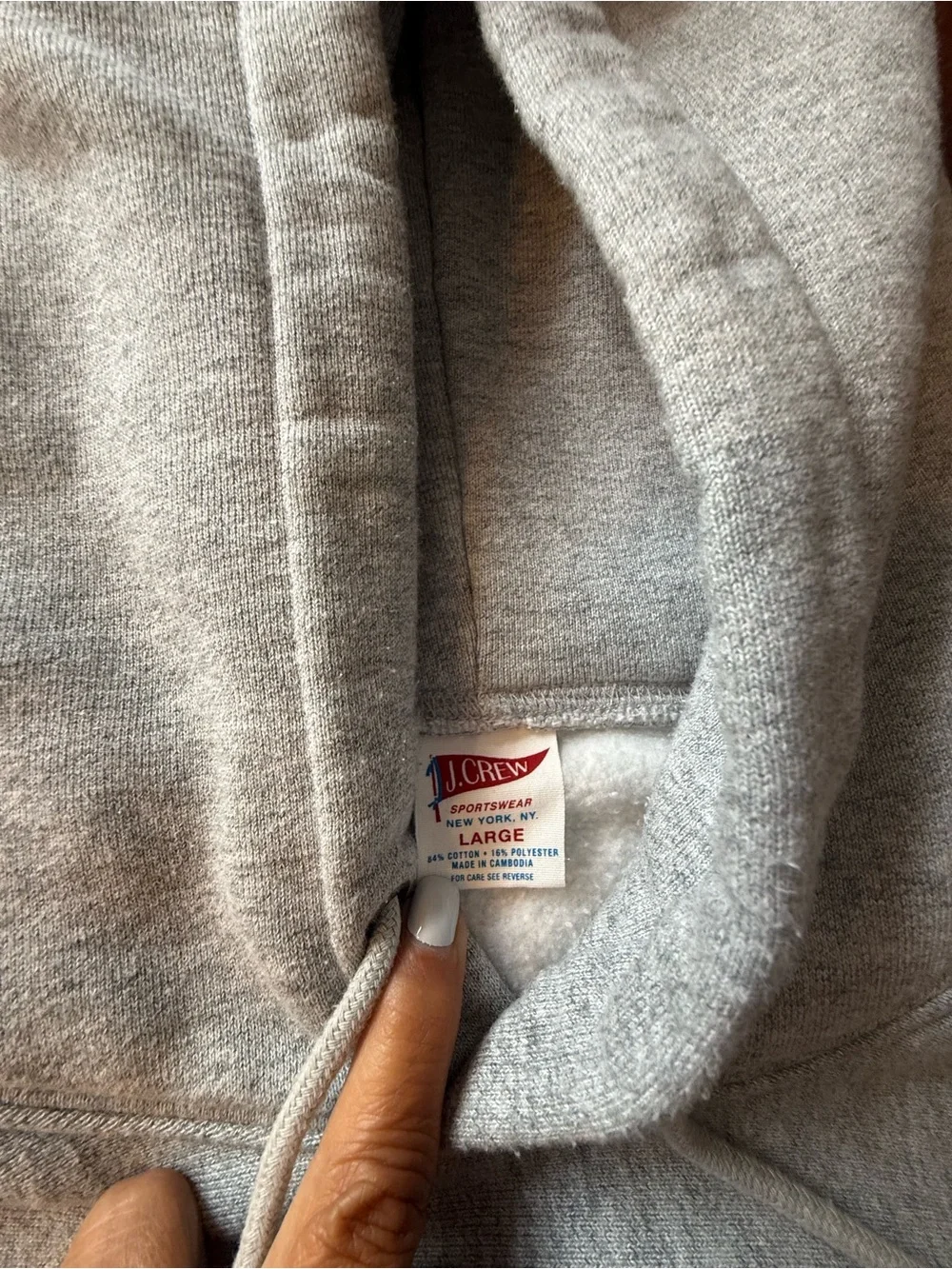 J Crew Men’s Grey Hoodie Size Large